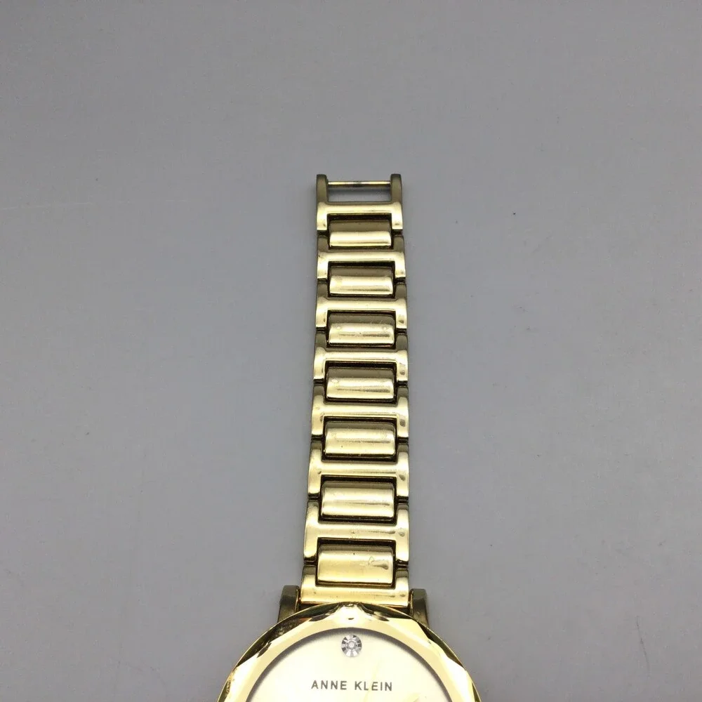 Anne Klein Diamond Accent Womens Watch 32mm Gold Tone AK/1328 New Battery 6.25